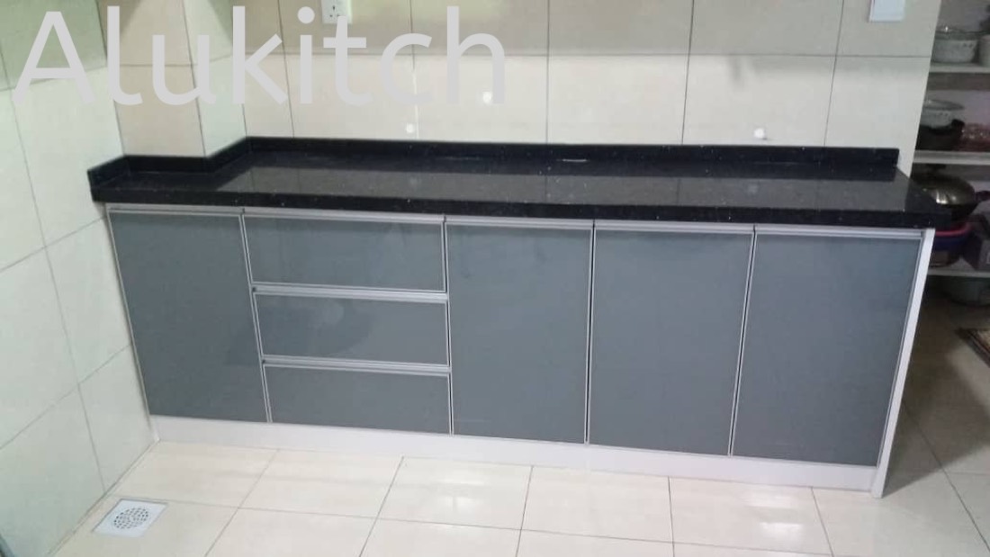 Framed Dark Grey with Quartz Stone Table Top
