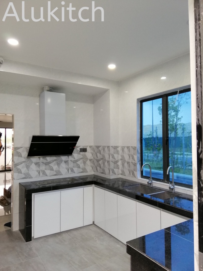 Frameless White Glass with Concrete Table Top (design 2)