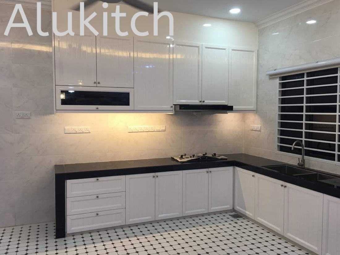 Glossy Pure White with Concrete Table Top (design 1)