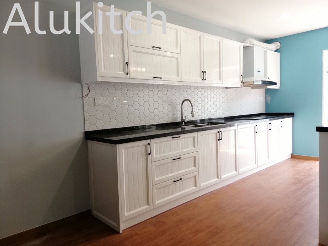 Glossy Pure White with Quartz Stone Table Top