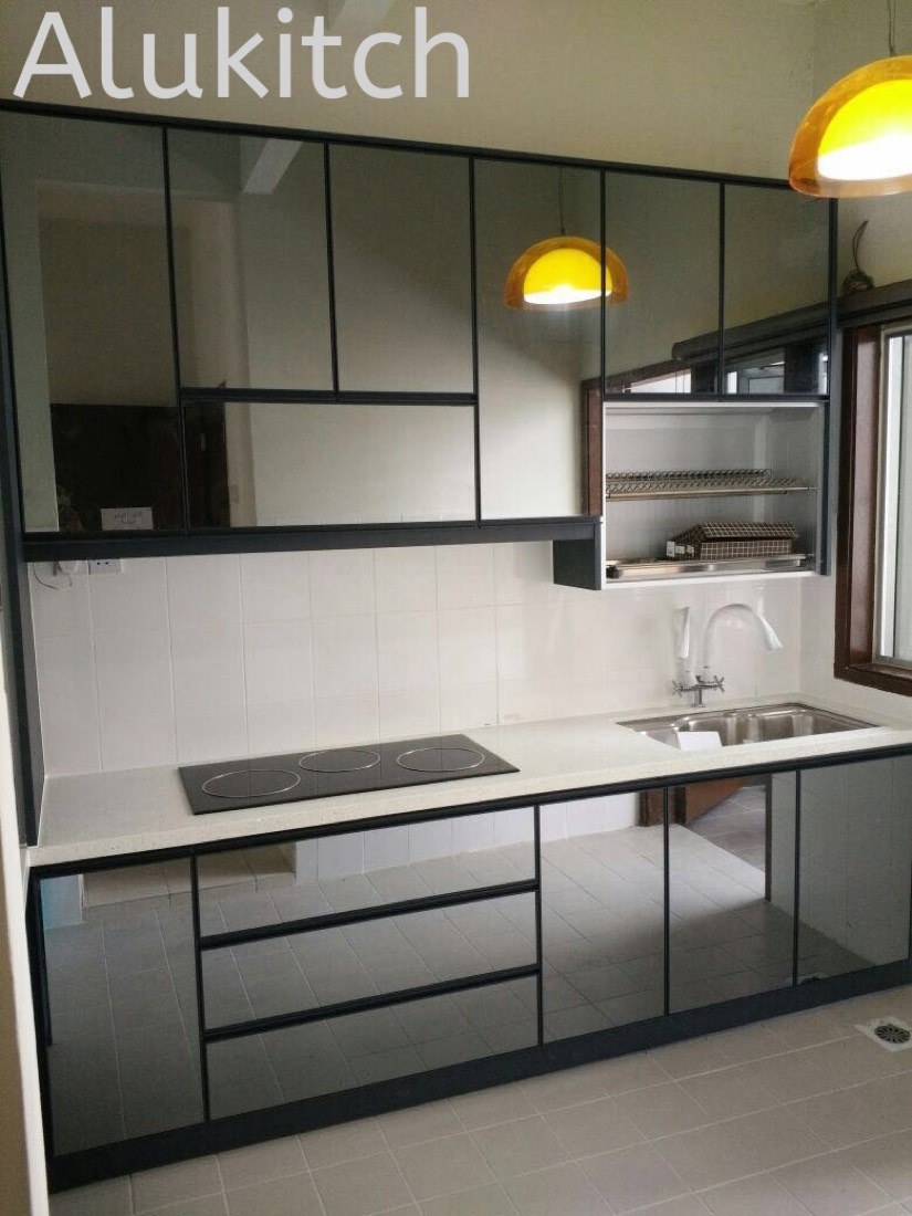 Grey Mirror with Quartz Stone Table Top (design 1)