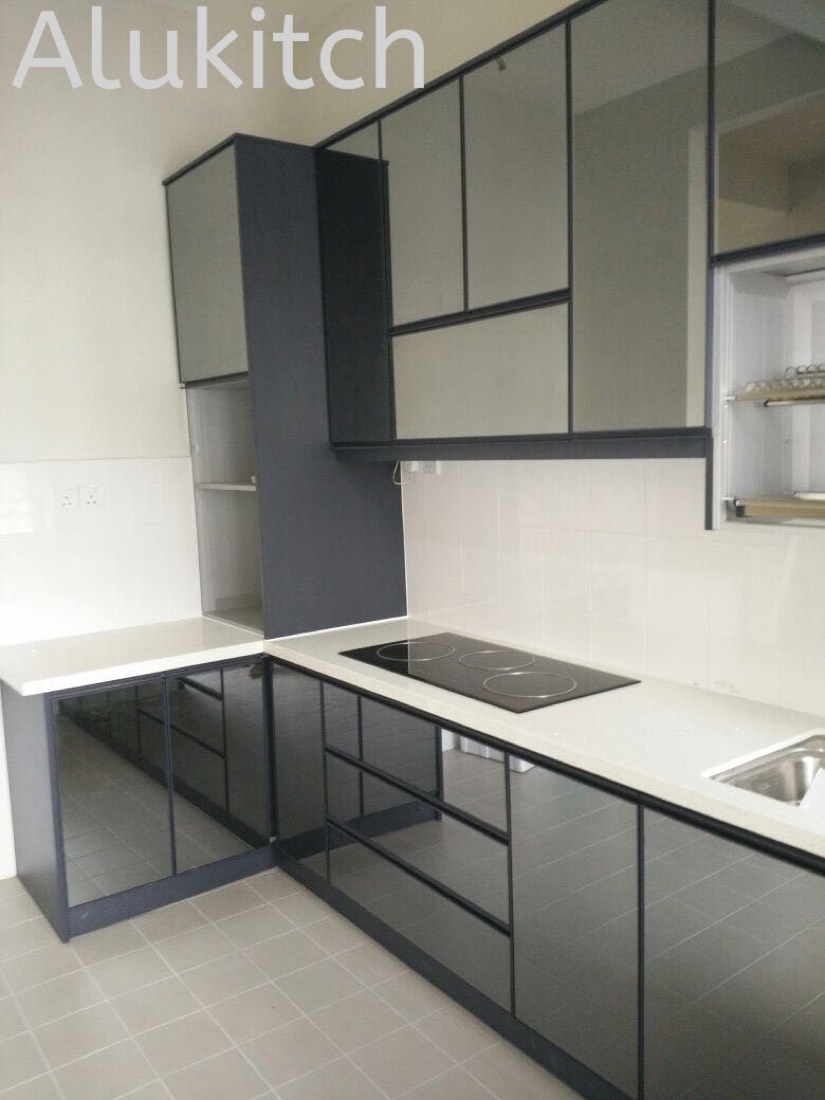Grey Mirror with Quartz Stone Table Top (design 2)